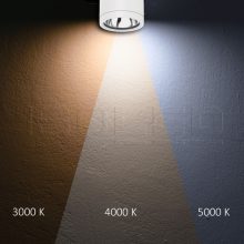 LED mennyezetre szerelt spot IP65, fehér, 10W, ColorSwitch 3000|4000|5000K, dimmelheto