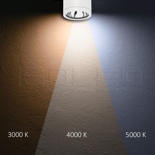 LED mennyezetre szerelt spot IP65, fehér, 10W, ColorSwitch 3000|4000|5000K, dimmelheto