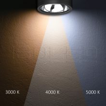 LED mennyezetre szerelt spot IP65, fekete, 25W, ColorSwitch 3000|4000|5000K, dimmelheto