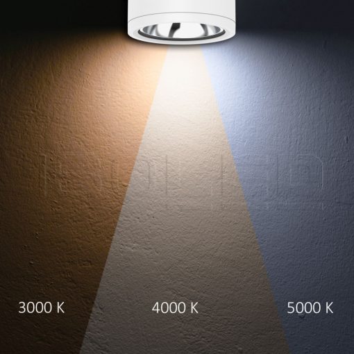 LED mennyezetre szerelt spot IP65, fehér, 25W, ColorSwitch 3000|4000|5000K, dimmelheto