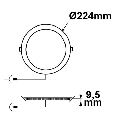 LED mélysugárzó ultralapos kerek fehér, 18W, 225mm, színváltó 3000|3500|4000K, dimmelheto