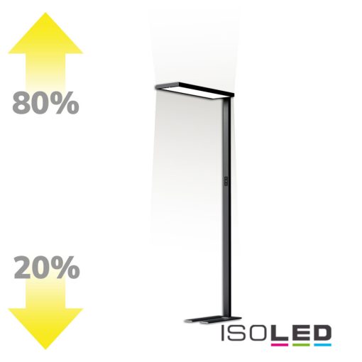 LED Office Pro szabadon álló lámpa Up|Down, 80W|20W, fekete, UGR<19, semleges fehér, touch dimm