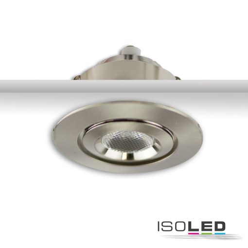 LED süllyesztett lámpa MiniAMP csiszolt alumínium, 3W, 12V DC, meleg fehér, dimm., 100cm-es kábel