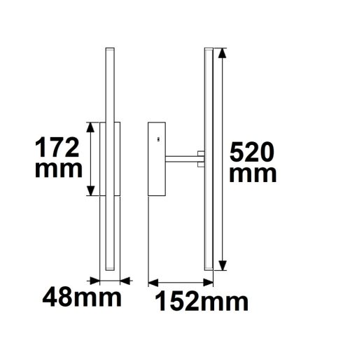 LED tükörvilágító, forgatható, 520mm, hajlékony, 12W, fehér, ColorSwitch 2700|3000|4000K