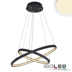 LED fügesztett lámpa Ring 18W+23W, fekete, meleg fehér