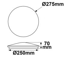 LED mennyezeti/fali lámpa 18W, fehér, IP54, ColorSwitch 3000|4000|5000K