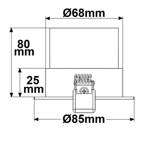Beépíthési keret kerek, 68 mm-es kivágással, fekete, GU10/MR16 spotokhoz