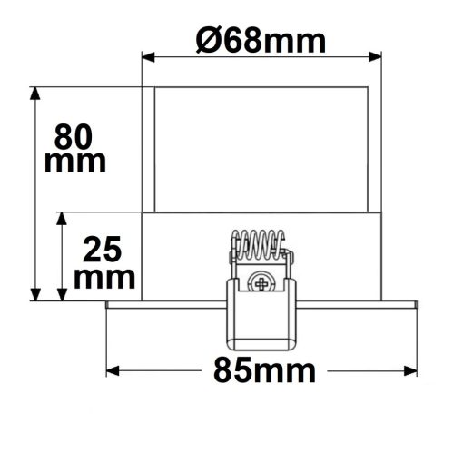 Beépíthési keret négyszögletes, 68 mm-es kivágással, fehér, GU10/MR16 spotokhoz