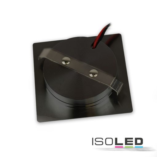 LED bútorba süllyesztett szpot MiniAMP fekete, szögletes, 3W, 120°, 24V DC meleg fehér, dimmelheto
