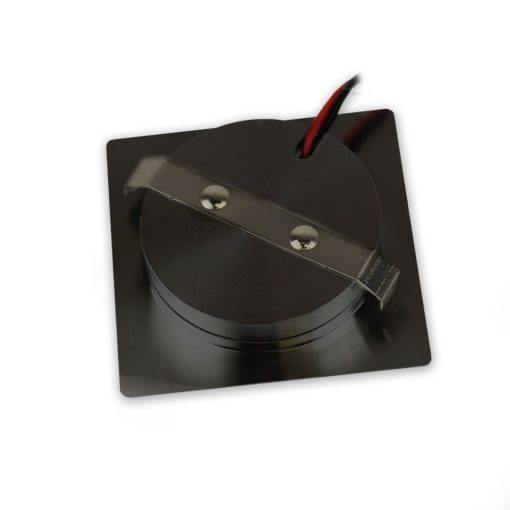 LED bútorba süllyesztett szpot MiniAMP fekete, szögletes, 3W, 120°, 12V DC meleg fehér 3000K, dimm