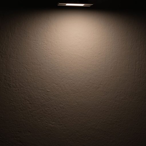 LED bútorba süllyesztett szpot MiniAMP fekete, szögletes, 3W, 120°, 12V DC meleg fehér 3000K, dimm