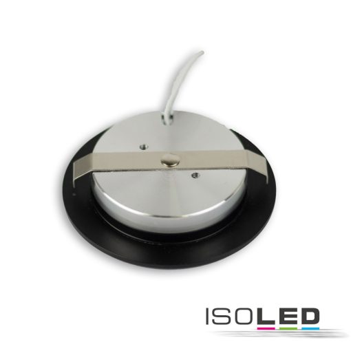 LED bútorba süllyesztett szpot MiniAMP, fekete, kerek, 3W, 120°, 24V DC, meleg fehér 3000K, dimm