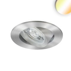   LED süllyesztett lámpa Slim68 MiniAMP csiszolt alumínium, kerek, 8W, 24V DC, meleg fehér, nem dimm