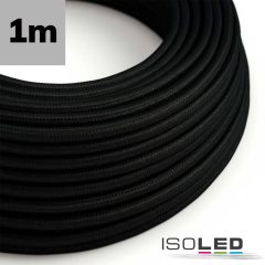   Kábel szövet borítású, fekete, 2x0.75mm˛ AWG18, méterenként áruljuk.