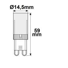 G9 COB LED 4W, meleg fehér