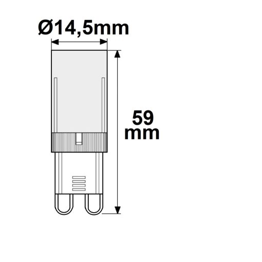 G9 COB LED 4W, meleg fehér
