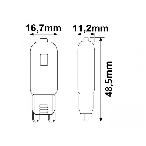 G9 LED 2W, meleg fehér