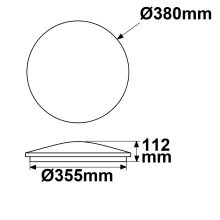 LED mennyezeti/fali lámpa 24W, fehér, IP54, meleg fehér