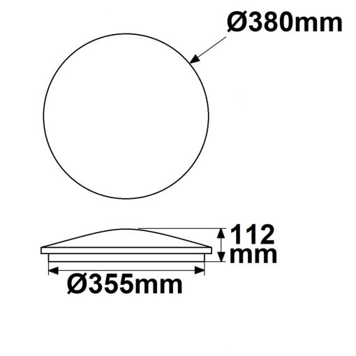 LED mennyezeti/fali lámpa 24W, fehér, IP54, meleg fehér