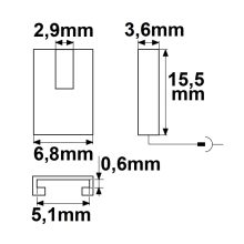 MiniAMP male csatlakozó érintkezokábel csatlakozóhoz (max. 3A) K2-25 2 pólusú IP20 szalag 5mm széles