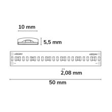 LED AQUA COB930 lineáris flexibilis szalag, 24V, 8W, IP68, 3000K, 480 LED/m