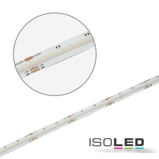 LED COB927/COB965 lineáris flexibilis szalag, 24V, 7W+7W, IP20, fehér dinamikus, 640 LED/m