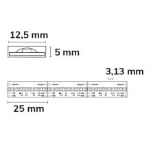 LED AQUA COB927/965 lineáris flexibilis szalag, 24V, 7W+7W, IP68, fehér dinamikus, 640 LED/m