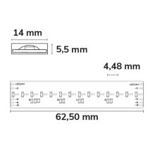 LED AQUA COB RGB+WW lineáris flexibilis szalag, 24V, 20W, IP68, 896 LED/m