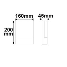LED házszámlámpa, 10W, IP54, fekete, meleg fehér