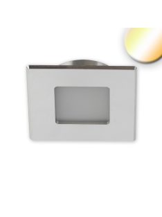   LED bútorba süllyesztett szpot, csiszolt ALU, szögletes, 3W, 120°, 24V DC fehér-din. 1900-5000K, dim.