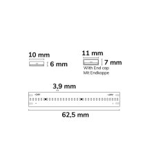 LED HT927/965 COB CCT 2-pólusú flex. szalag 100°C környezeti, 24V DC, 8W, IP68, 5m, 512 LED/m