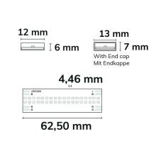 LED HT RGB+WW COB flexibilis szalag 100°C környezeti homérsékletig, 24V DC, 19 W, IP68, 5m, 896 LED/m
