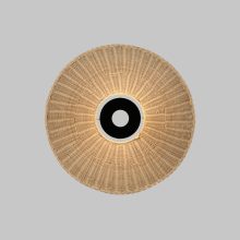 Lampshade 3913/50 Natural Rattan D500xH50 mm + Black Textured Metal Disc