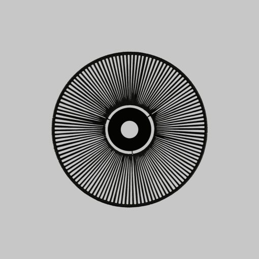 Lampshade 3913/50 Textured Black/Black D500xH50 mm + Black Textured Metal Disc