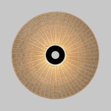Lampshade 3913/70 Natural Rattan D680xH70 mm + Black Textured Metal Disc