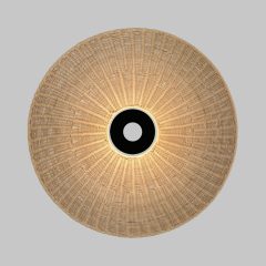   Lampshade 3913/70 Natural Rattan D680xH70 mm + Black Textured Metal Disc