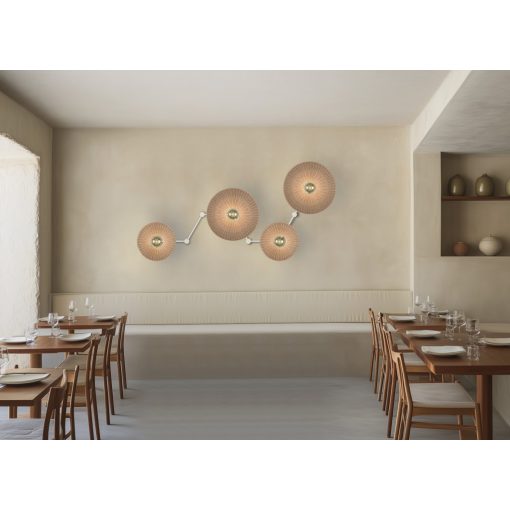 Lampshade 3913/70 Natural Rattan D680xH70 mm + Black Textured Metal Disc