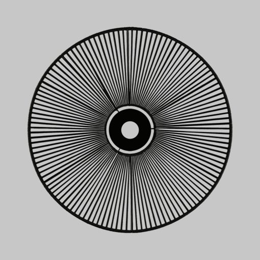 Lampshade 3913/70 Textured Black/Black D680xH70 mm + Black Textured Metal Disc