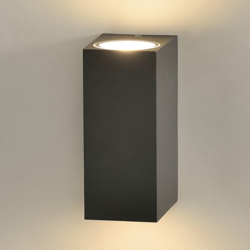 Okra Wall Lamp 16/2014 Textured Anthracite, LED 2x6W 3000K 1100lm, CRI90 CL.I IP54, Integrated LED