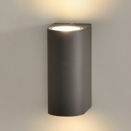 Boj Wall Lamp 16/2015 Textured Anthracite, LED 2x6W 3000K 1100lm, CRI90 CL.I IP54, Integrated LED