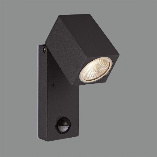 Cala Wall Lamp 16/2018 Dark grey, LED 5.6W 3000K 610lm, CRI90 CL.I IP54, Integrated LED, Motion Sensor, Adjustable