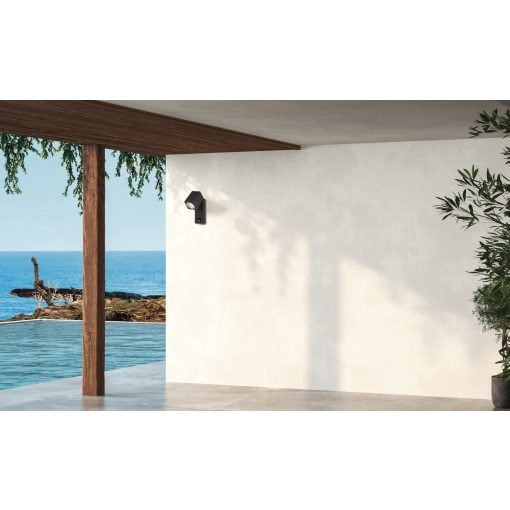 Cala Wall Lamp 16/2018 Dark grey, LED 5.6W 3000K 610lm, CRI90 CL.I IP54, Integrated LED, Motion Sensor, Adjustable