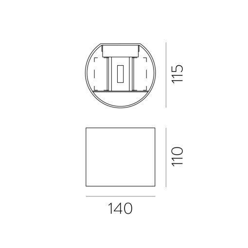 Kowa Wall Lamp 16/2033-14 Textured White, LED COB 2x6W 3000K 850lm, CRI90 CL.I IP65