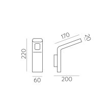 Zen Wall Lamp 16/2038-25 Textured Anthracite, LED 10W 3000K 720lm, CRI90 CL.I IP65, Integrated LED