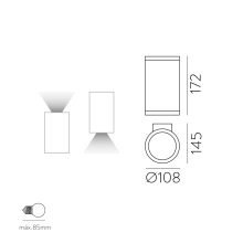 Nori Wall Lamp 16/2044-1 Textured White, LED E27 15W, CL.I IP65