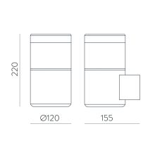Brisk Wall Lamp 16/2085 Textured Anthracite, LED 12W 3000K 945lm, CRI90 CL.I IP65, Integrated LED
