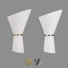 Perla Wall Lamp 16/3020 Opal/Chrome/Gold, LED E27 2x15W, CL.I