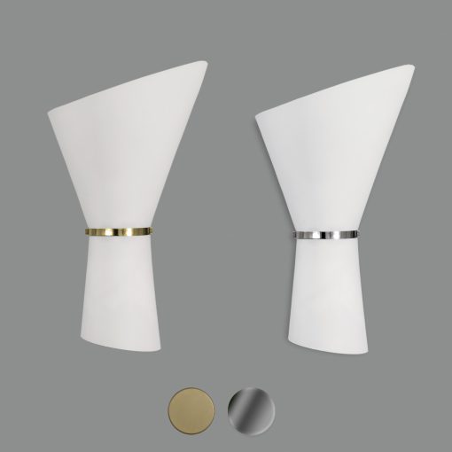Perla Wall Lamp 16/3020 Opal/Chrome/Gold, LED E27 2x15W, CL.I