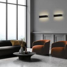 Icon Wall Lamp 16/3089-50 Textured Black, LED 32W 3162lm, CRI90 CL.II, Integrated LED, Kelvin 2700K-3000K Slide Switch