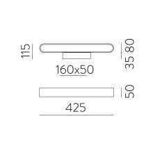 Gala Wall Lamp 16/3189-43 Technical Gold, LED 20W 2430lm, CRI90 CL.I, Integrated LED, Kelvin 2700K-3000K Slide Switch